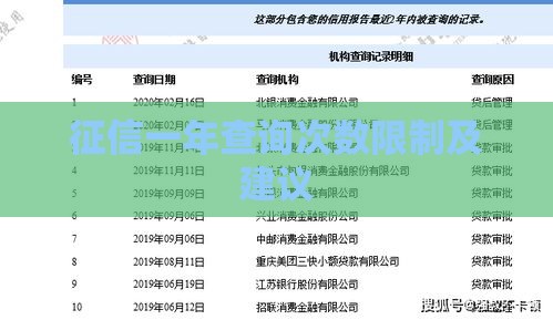 征信一年查询次数限制及建议