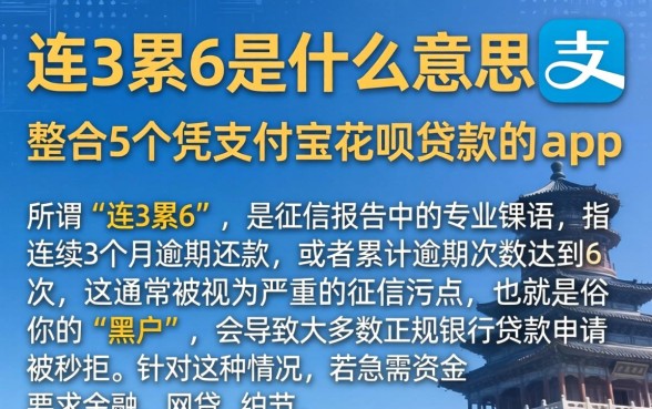连3累6是什么意思，整合5个凭支付宝花呗贷款的app