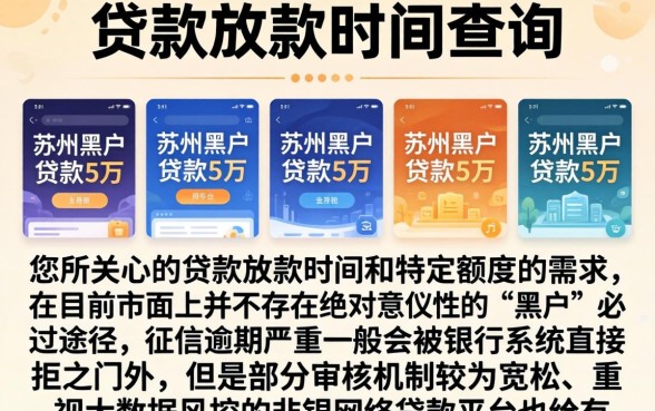 贷款放款时间查询，陈列5个苏州黑户贷款5万的平台