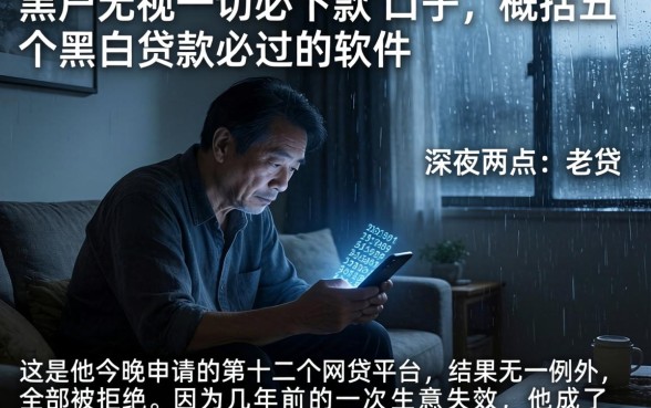 黑户无视一切必下款的口子，概括五个黑白贷款必过的软件