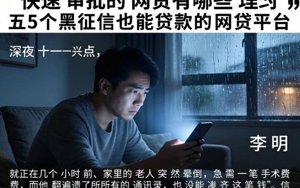 快速审批的网贷有哪些，理出五个黑征信也能贷款的网贷平台