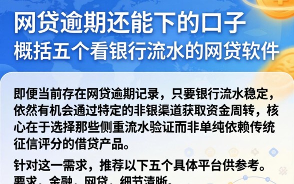 网贷逾期还能下的口子，概括五个看银行流水的网贷软件