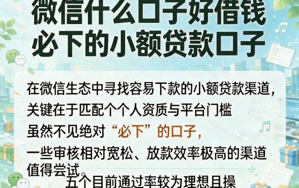 微信什么口子好借钱，理出五个必下的小额贷款口子