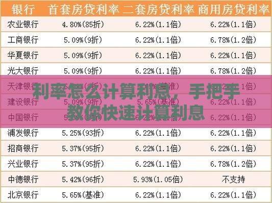 利率怎么计算利息，手把手教你快速计算利息