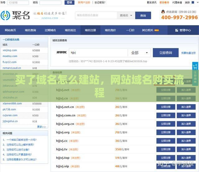 买了域名怎么建站，网站域名购买流程