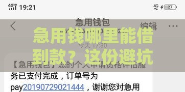 急用钱哪里能借到款？这份避坑指南教你避开黑网贷