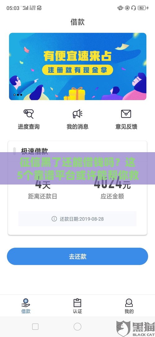 征信黑了还能借钱吗？这5个靠谱平台或许能帮你救急