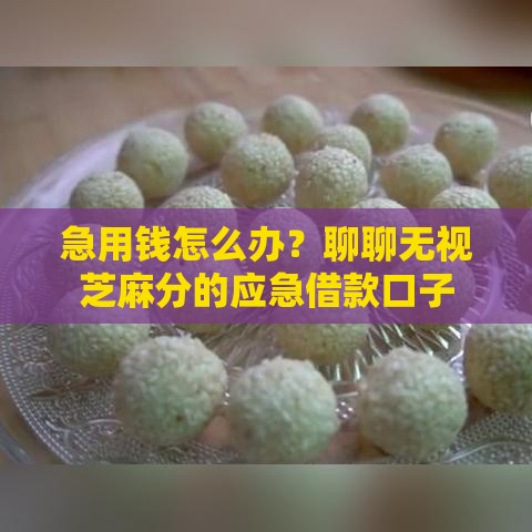 急用钱怎么办？聊聊无视芝麻分的应急借款口子