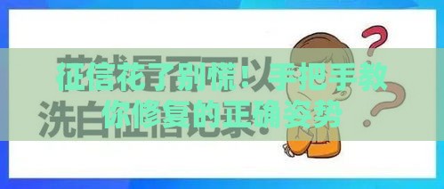 征信花了别慌！手把手教你修复的正确姿势
