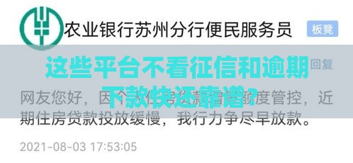 这些平台不看征信和逾期 下款快还靠谱？