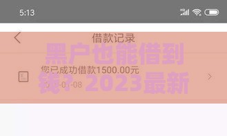 黑户也能借到钱？2023最新靠谱贷款口子盘点