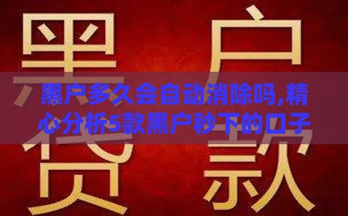 黑户多久会自动消除吗,精心分析5款黑户秒下的口子分期