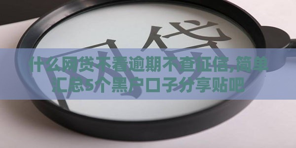 什么网贷不看逾期不查征信,简单汇总5个黑户口子分享贴吧
