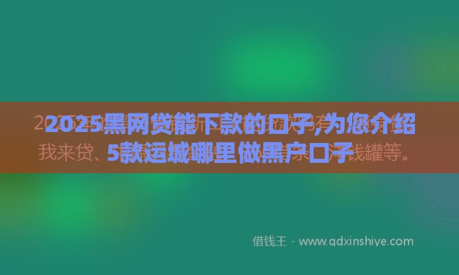2025黑网贷能下款的口子,为您介绍5款运城哪里做黑户口子