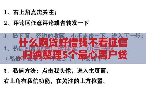 什么网贷好借钱不看征信,归纳整理5个最心黑户贷款口子