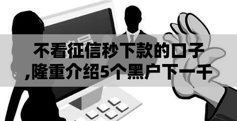 不看征信秒下款的口子,隆重介绍5个黑户下一千口子