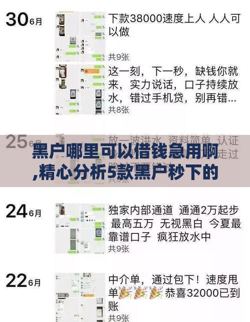 黑户哪里可以借钱急用啊,精心分析5款黑户秒下的救命口子
