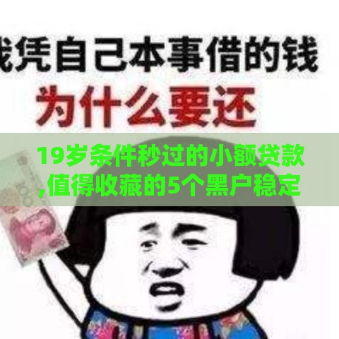 19岁条件秒过的小额贷款,值得收藏的5个黑户稳定下款口子