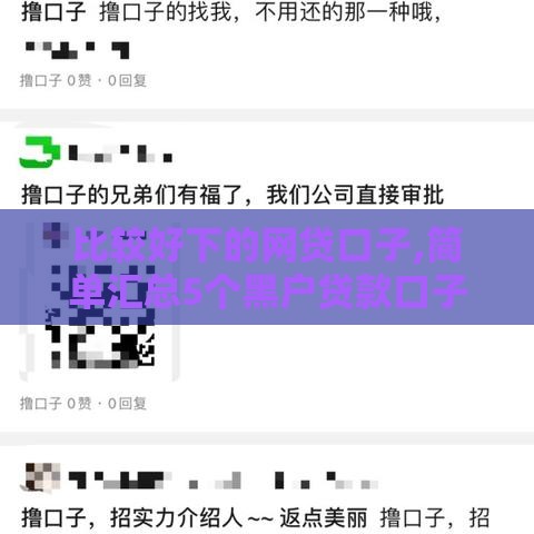 比较好下的网贷口子,简单汇总5个黑户贷款口子6