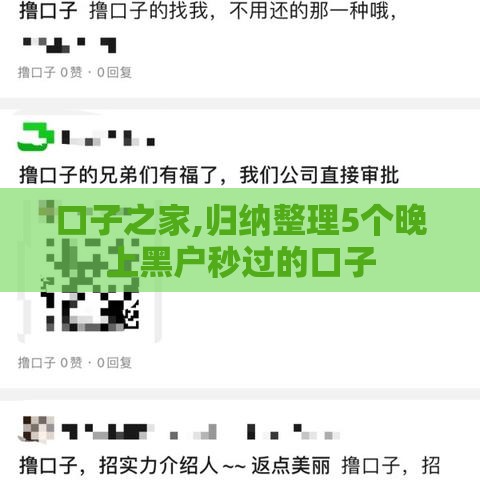 口子之家,归纳整理5个晚上黑户秒过的口子