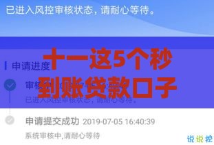 十一这5个秒到账贷款口子靠谱吗？真实测评