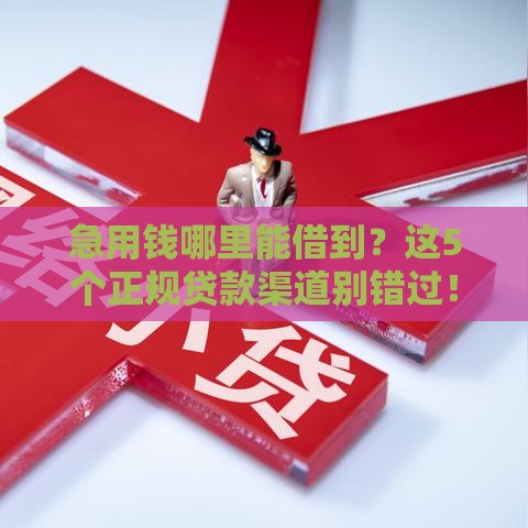 急用钱哪里能借到？这5个正规贷款渠道别错过！