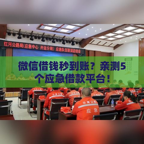 微信借钱秒到账？亲测5个应急借款平台！