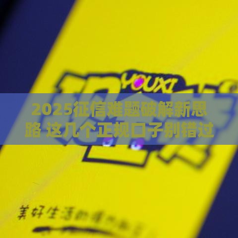 2025征信难题破解新思路 这几个正规口子别错过