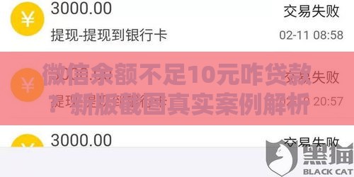 微信余额不足10元咋贷款？新版截图真实案例解析