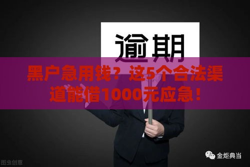 黑户急用钱？这5个合法渠道能借1000元应急！