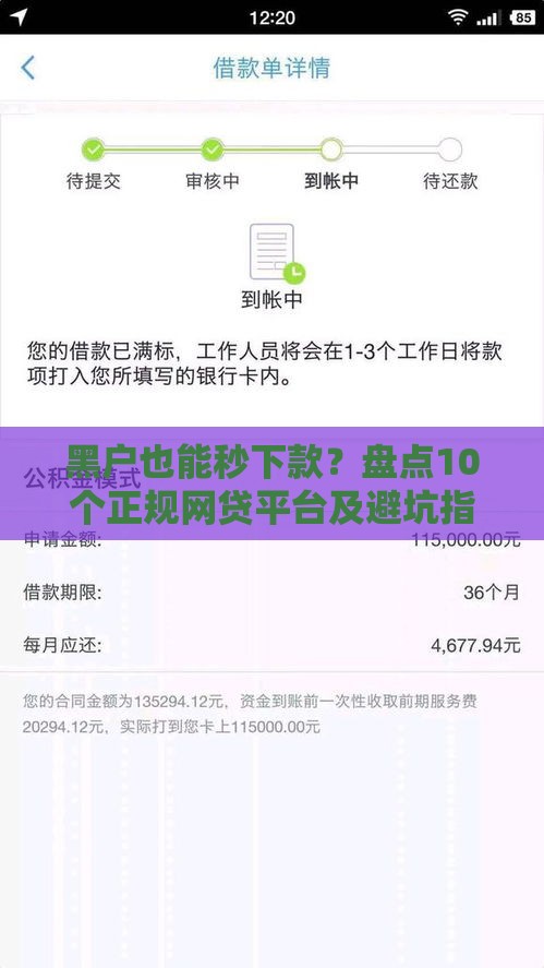 黑户也能秒下款？盘点10个正规网贷平台及避坑指南
