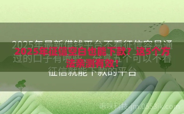 2025年征信空白也能下款？这5个方法亲测有效！