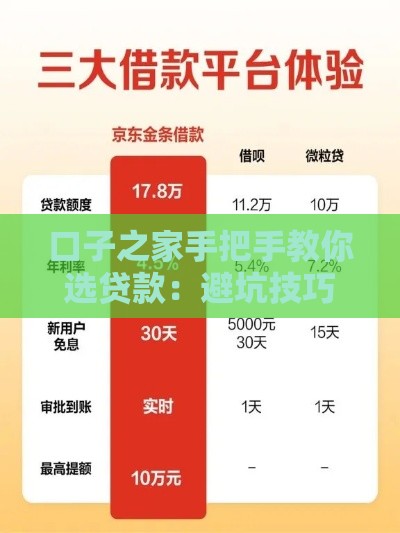 口子之家手把手教你选贷款：避坑技巧+靠谱平台推荐