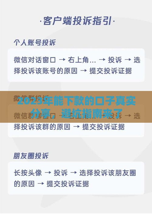 2023年能下款的口子真实分享，避坑指南来了