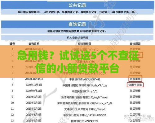 急用钱？试试这5个不查征信的小额贷款平台