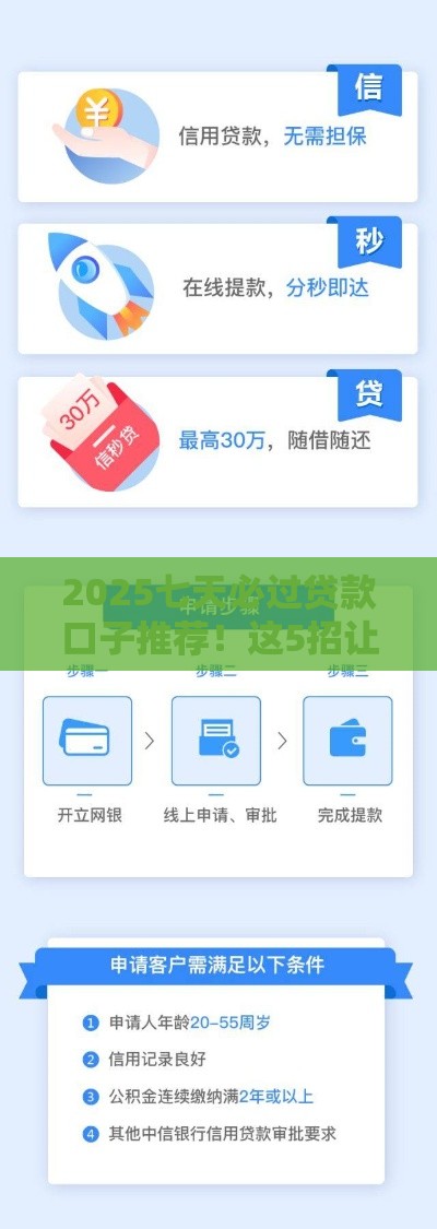2025七天必过贷款口子推荐！这5招让你轻松解决资金难题
