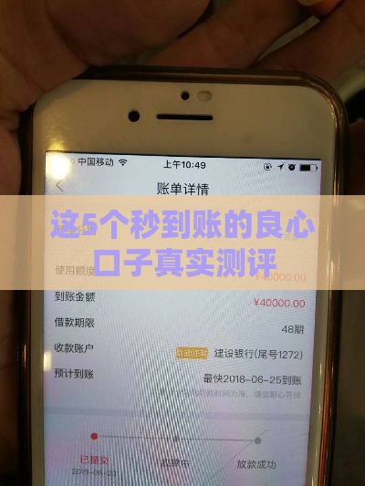 这5个秒到账的良心口子真实测评