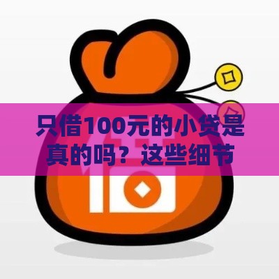 只借100元的小贷是真的吗？这些细节要留心