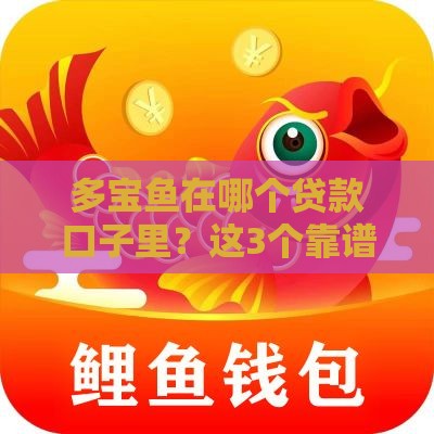 多宝鱼在哪个贷款口子里？这3个靠谱平台别错过