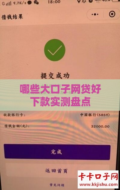 哪些大口子网贷好下款实测盘点