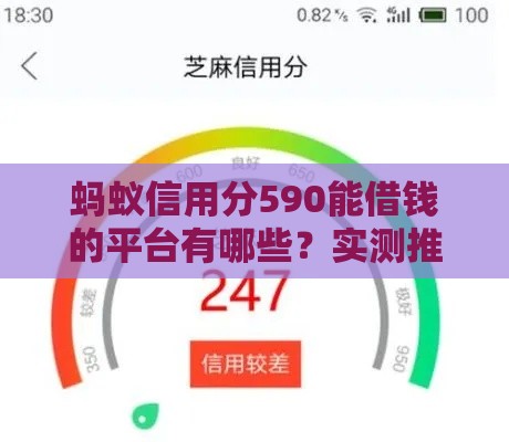 蚂蚁信用分590能借钱的平台有哪些？实测推荐这几个口子！