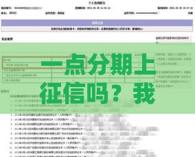 一点分期上征信吗？我亲自查了征信报告，结果让人意外…