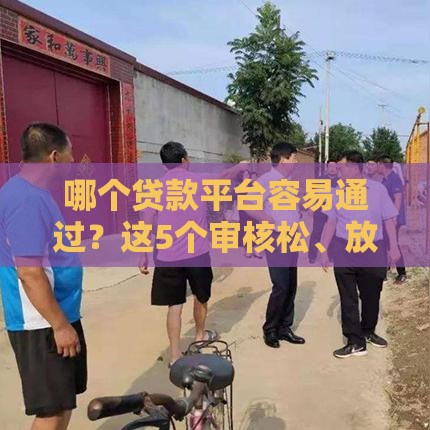 哪个贷款平台容易通过？这5个审核松、放款快，