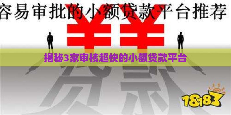 揭秘3家审核超快的小额贷款平台