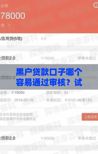 黑户贷款口子哪个容易通过审核？试试这些方法或许能行！