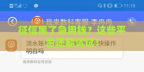 征信黑了急用钱？这些平台还能试试！