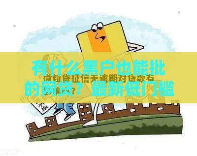 有什么黑户也能批的网贷？最新低门槛平台推荐