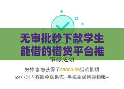 无审批秒下款学生能借的借贷平台推荐 这几个口子真的稳如老狗