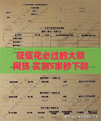 征信花必过的大额网贷 实测5家秒下款良心平台推荐