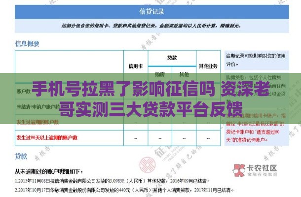 手机号拉黑了影响征信吗 资深老哥实测三大贷款平台反馈